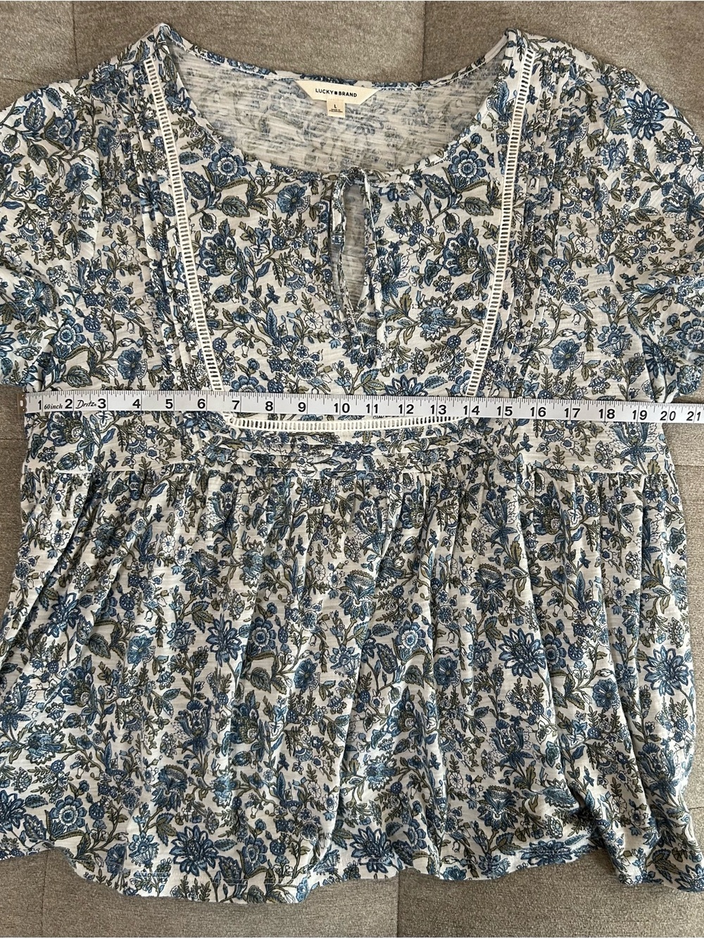 Lucky Brand Multicolor Floral Peasant Blouse - Picture 6 of 8